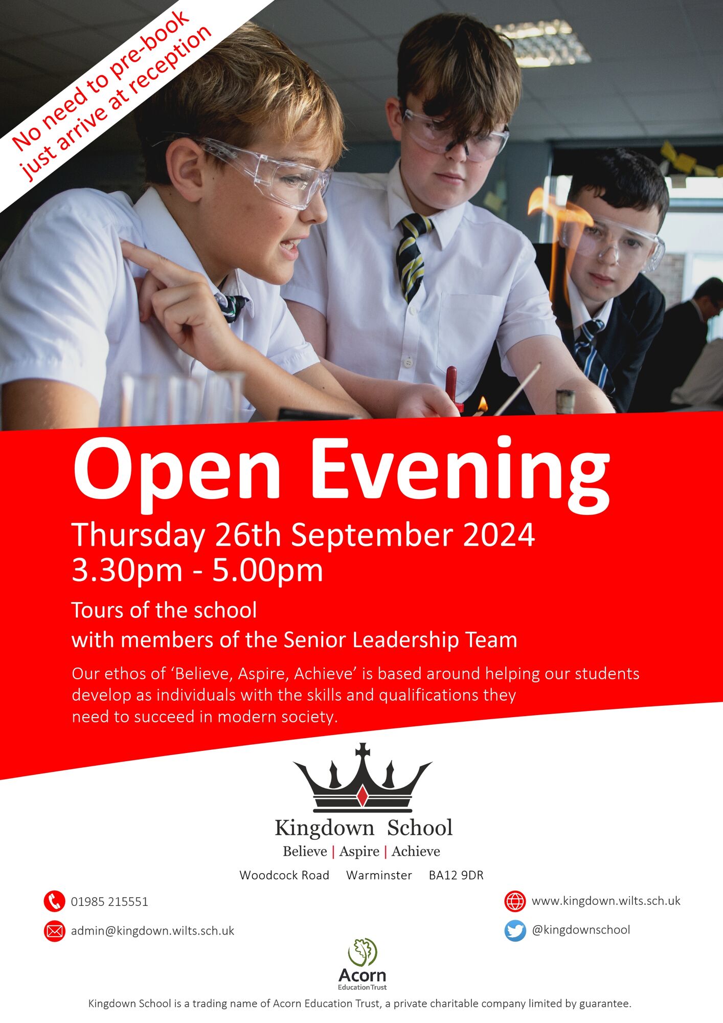 Kingdown Open Evening Advert Sept24